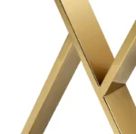 sto za manikir OMO Gold – elegantni luksuzni sto sa zlatnim metalnim nogama i belom pločom visokog sjaja za profesionalne salone lepote