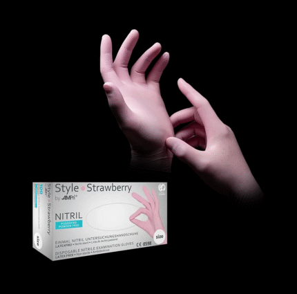 Style Strawberry 01185 Ampri – ružičaste nitrilne rukavice bez lateksa i pudera za profesionalnu upotrebu